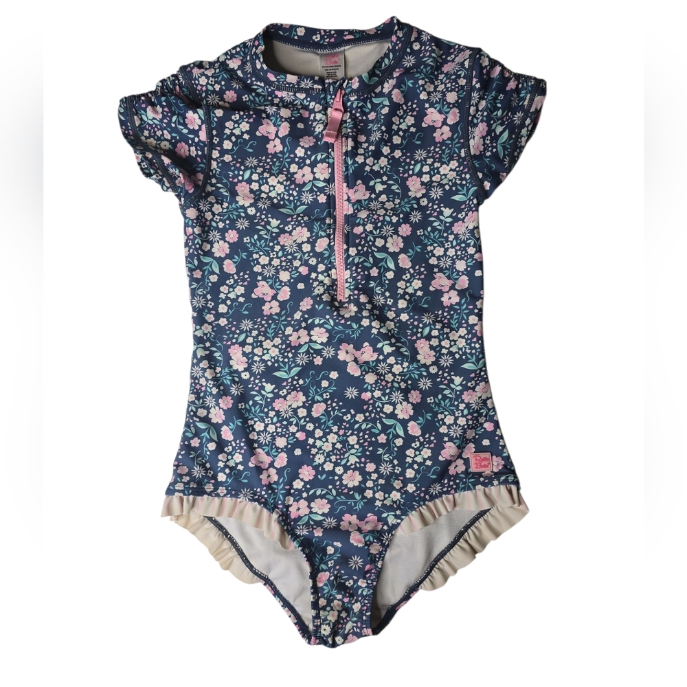 Ruffle Butts Navy Floral Swimsuit